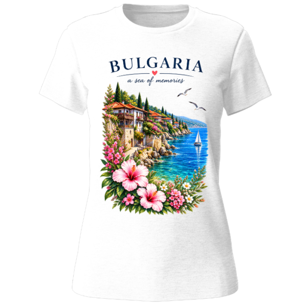 Дамска тениска Bulgaria A Sea of Memories е модел, вдъхновен от морето